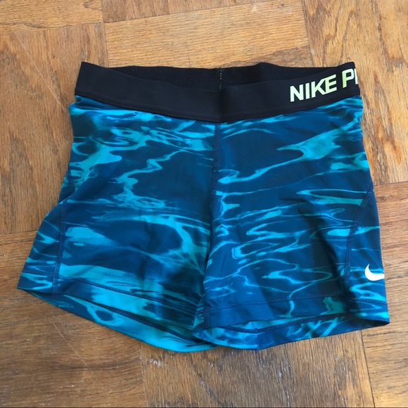 turquoise nike pro shorts